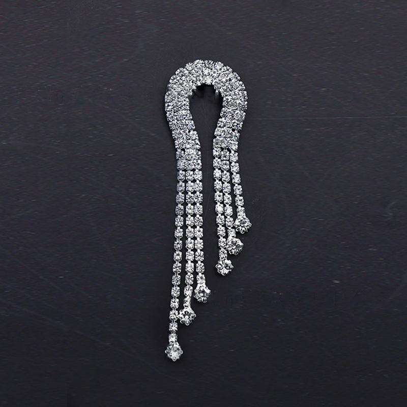 Heart Chain Metal Tassel Brooch Korean Style Suit Lapel Pin for Women Men Fashion Accessories for Ceremony