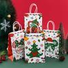 StoBag, Christmas Pattern, Kraft Paper Reusable Gift Bags, for Kids Party Supplies, Packing Presents, Goodies, Decor, 12/30pcs