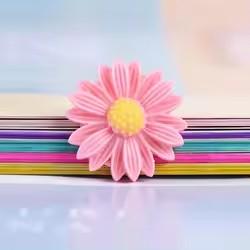 8mm & 13mm Beautifully Colored Flatback Daisy Flower Resin Cabochon Artificial Style for Earring Making or Souvenir Use