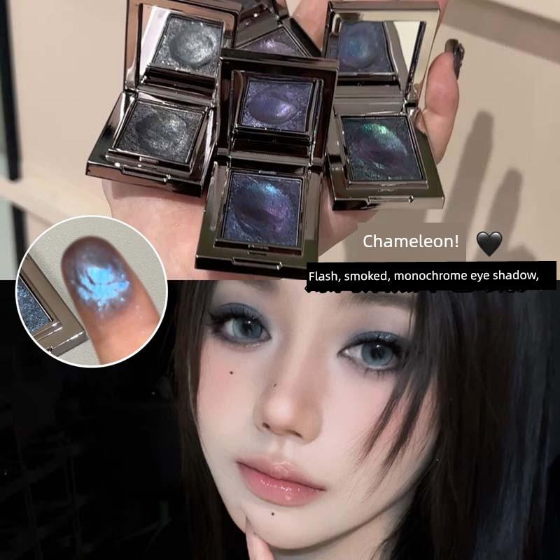 Blue Eye Shadow Plate Smoky Makeup Eye Shadow Monochrome Chameleon Pearlescent Brightening Daily Color Rendering Glacier Blue Flash Diamond in the