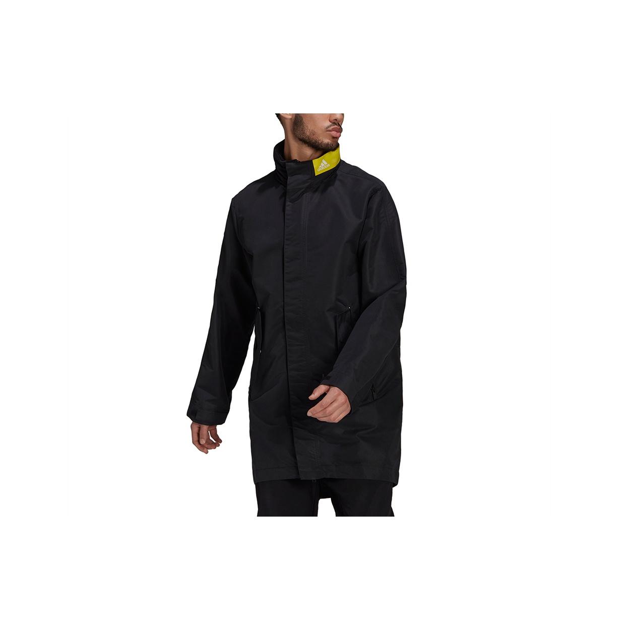 adidas M Parka Athleisure Casual Sports mid-length Stand Collar Jacket Black Men s GM3844 M