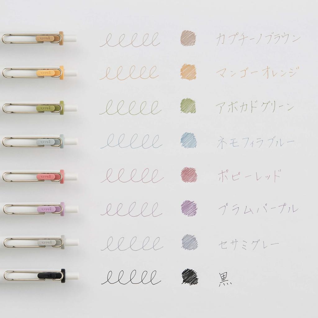 Mitsubishi Pencil Gel Ballpoint Fika UMNS38FC8C Pen, Uni-Ball One, 0.38mm, Color, 8-Color Set,