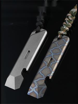 92mm Titanium Alloy Crowbar Outdoor Camping Gear EDC Bottle Opener Multifunctional Tool With Luminescent Tube Groove