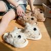 Red Book Cartoon Puppy Summer Linen Slippers - Thick Sole, Soft Cotton, Perfect for Girls' Home Use
