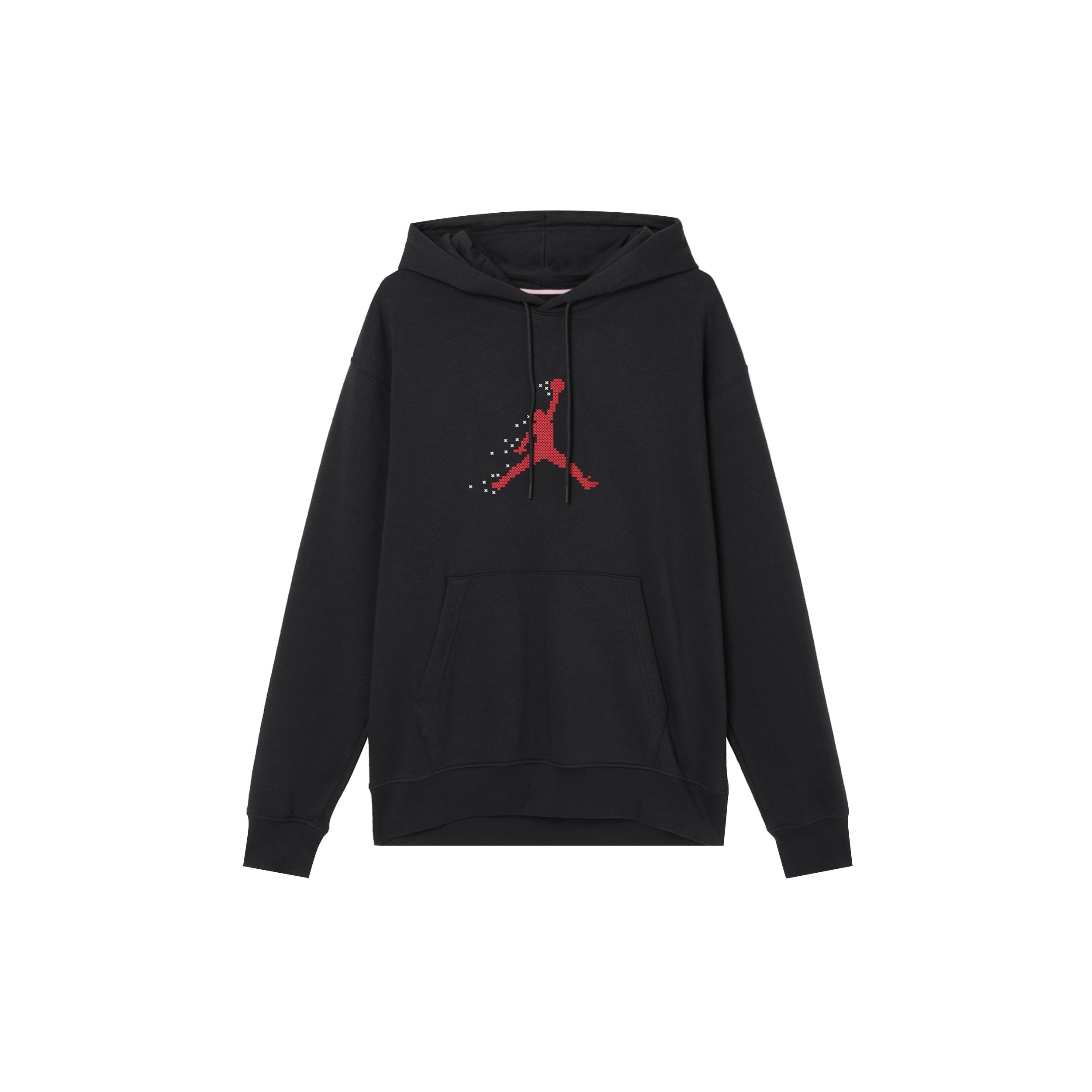Jordan Sweatshirts Men`s Black Hooded Moderate