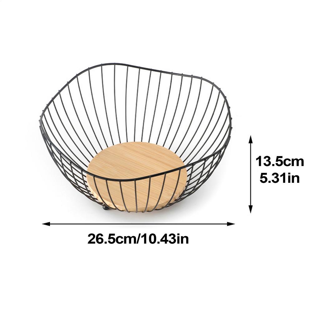 Fruit Basket Black Wire Fruit Baskets Multi-Functional Kitchen Storage and Organizer for Breads Vegetables and Snacks