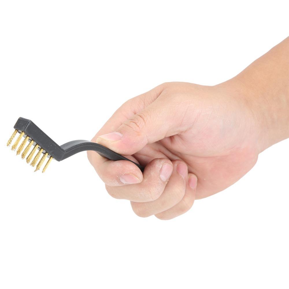 6PCS Metal and Plastic Construction Industrial Wire Brushes Curved Rust Remover Brush  Bonsai Brush