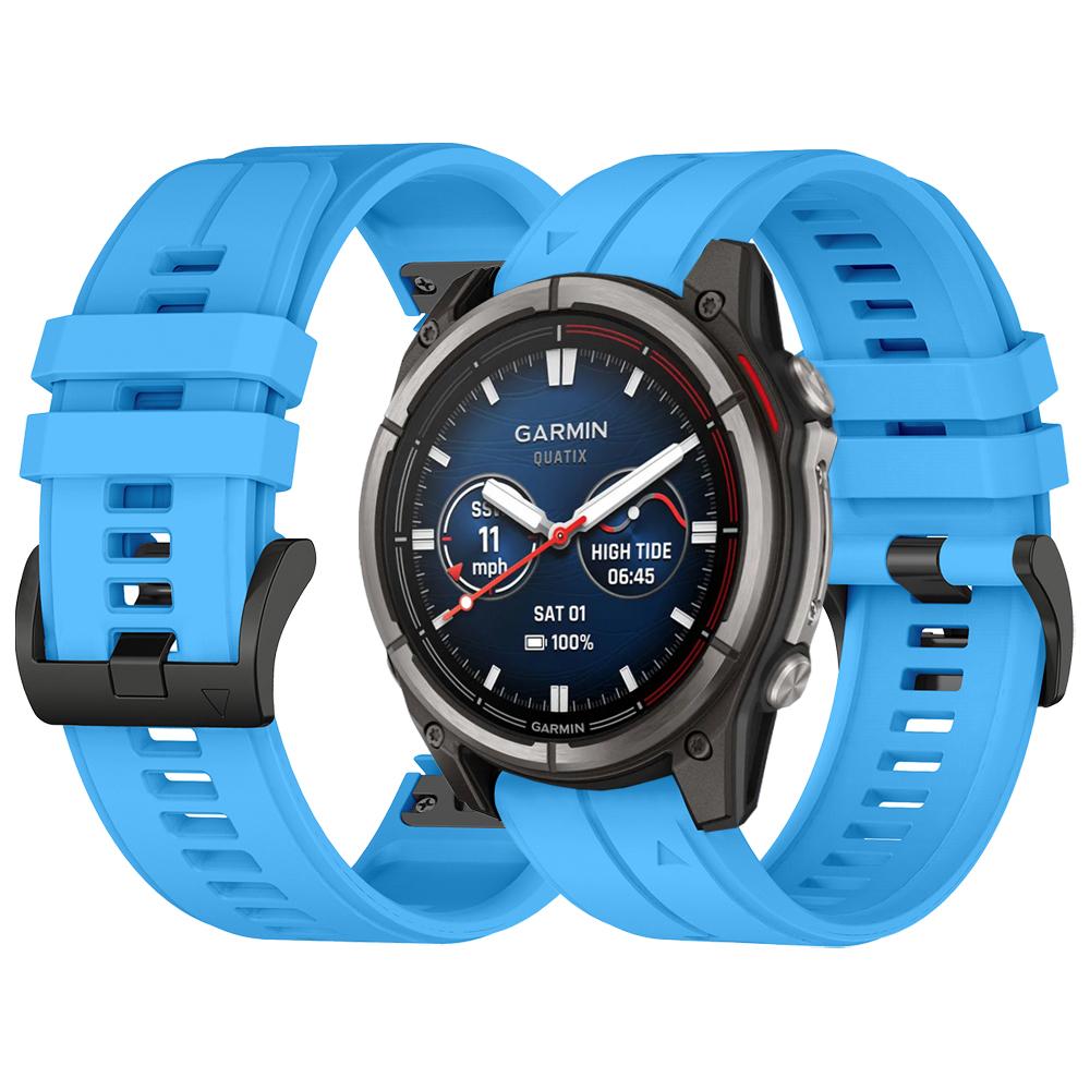 

22mm/26mm Silicone Band For Garmin Quatix 8 47mm 51mm/Tactix/Instinct 3/Enduro/Fenix8 Pro 6 6X 7 7X Solar Wrist Strap Bracelet QuickFit 22mm синий