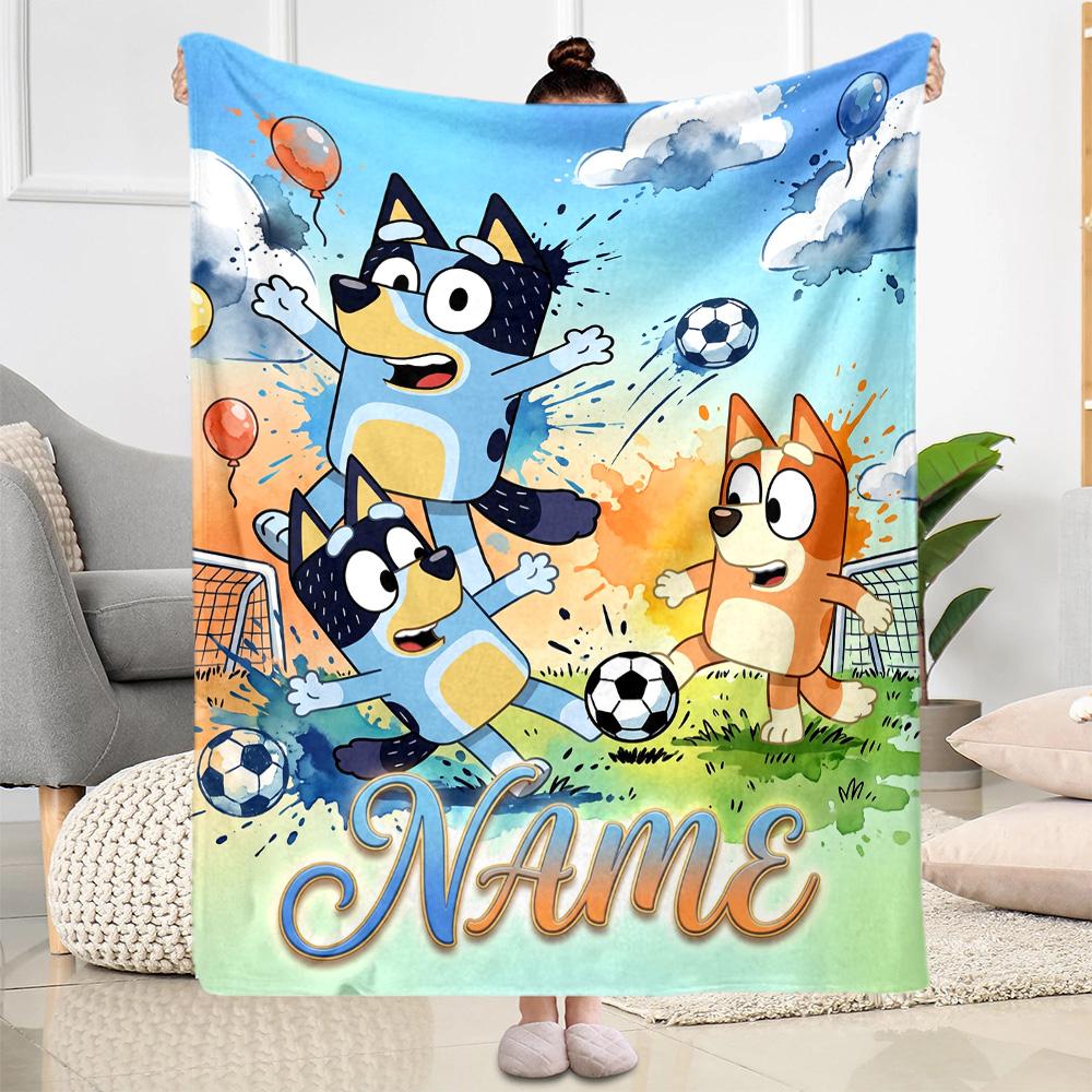 Soccer Fun Customize Text Blanket Multi-purpose Customizable Blanket Ultra-Soft Perfect for Chair Nap Home Decor Living Room Ideal for All Seasons