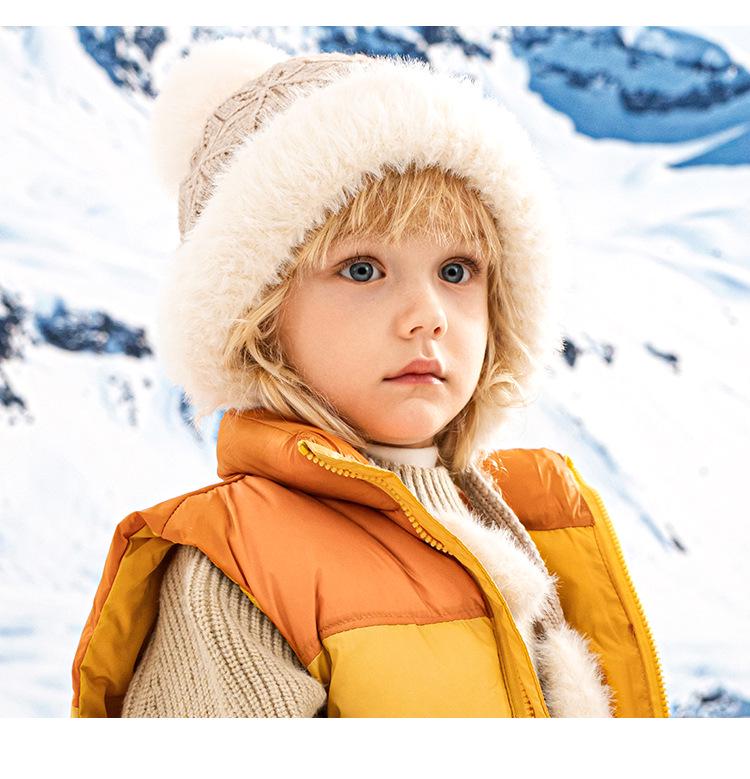 Kids' Knit Pom-Pom Hat: Warm, Windproof, Thickened for Autumn and Winter