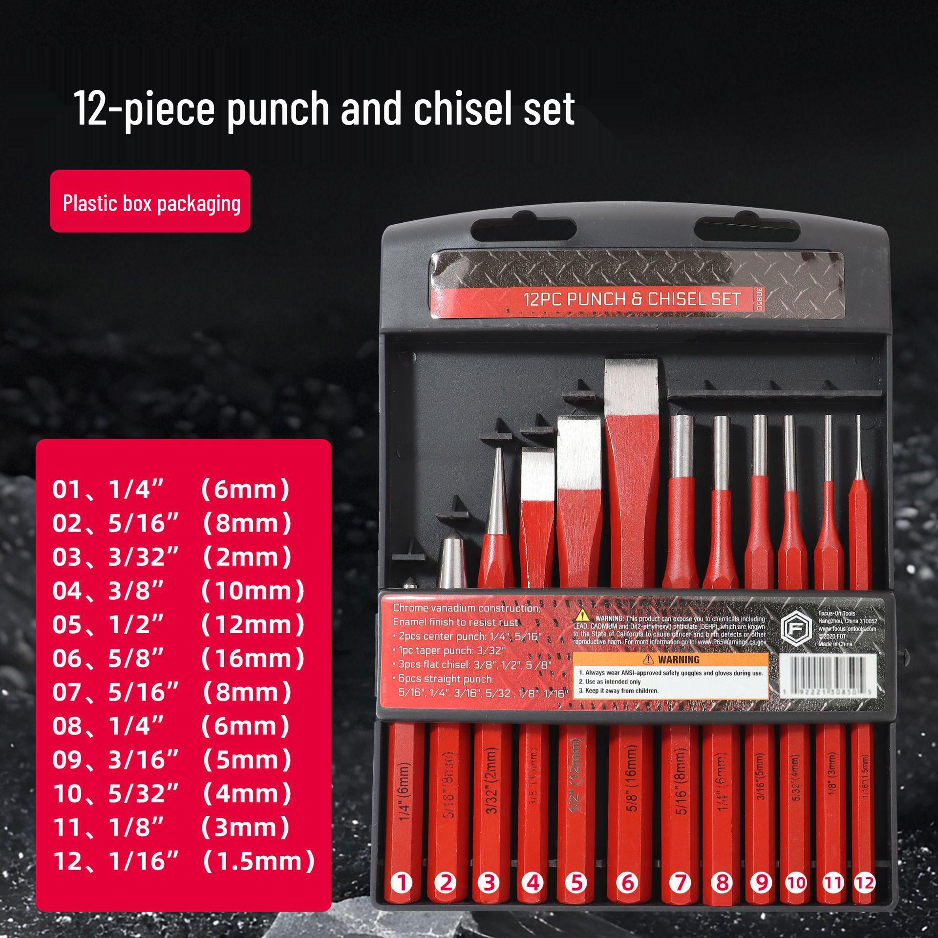 

12-Piece Masonry & Woodworking Punch and Chisel Set