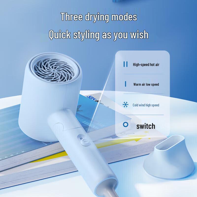 Midea FZ105 Negative Ion Foldable Hair Dryer CN plug (adapter included)