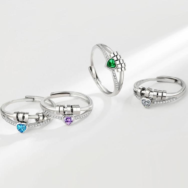 Fashionable 2 in 1 Adjustable Sturdy Brass Rings pORTABLE for Stress Relief with Heart and Rotating Bead Designs