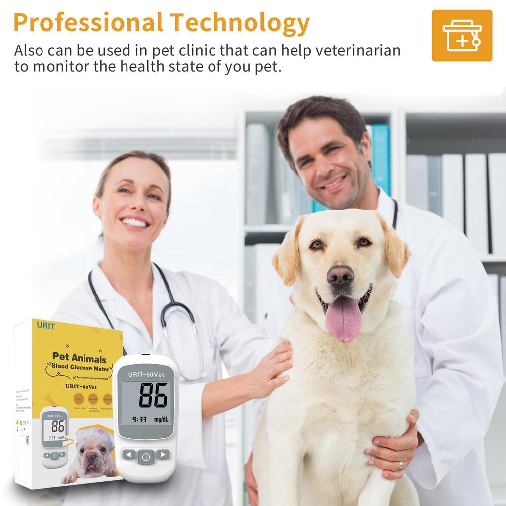 Precise Protection, Worry-free Pet Care - Pet Blood Glucose Meter with 50 Test Strips