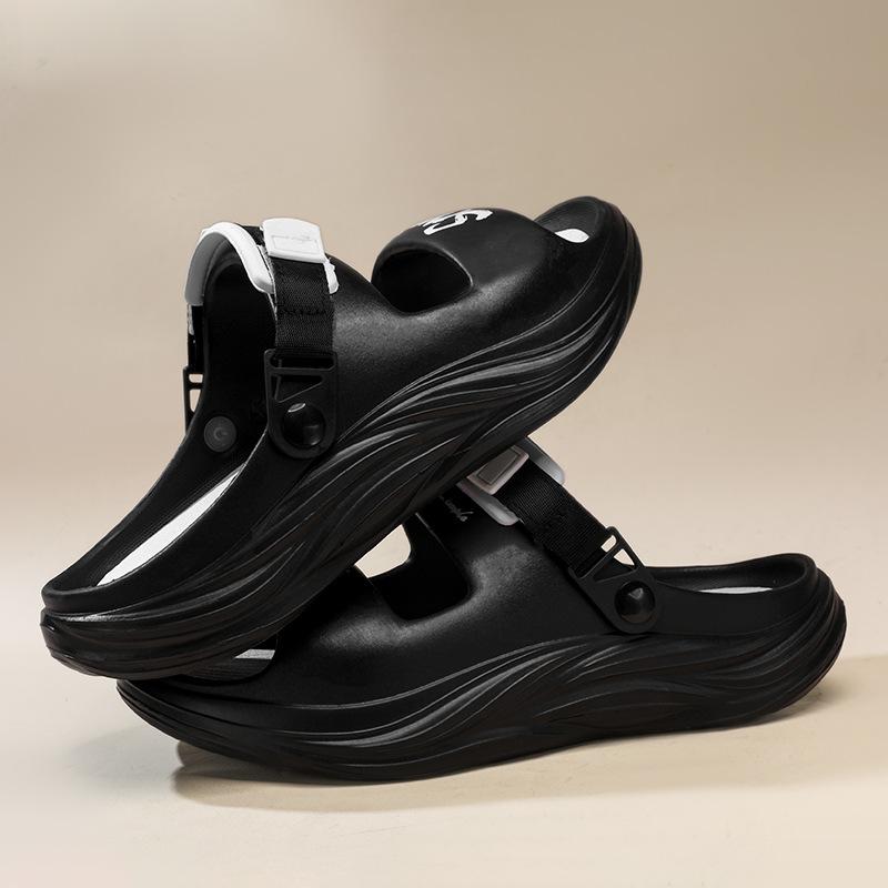 

Summer new casual fashion slippers couple thick-soled non-slip heightening sandals home deodorant soft-soled sandals men 36-37 чорний