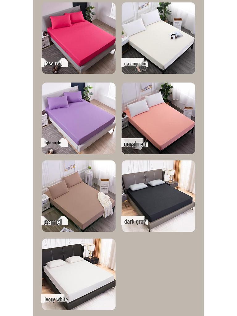 Solid Color Brushed Fitted Sheet Bedding Set - Colorfast, Pilling-Resistant, Three-Piece Mattress Cover
