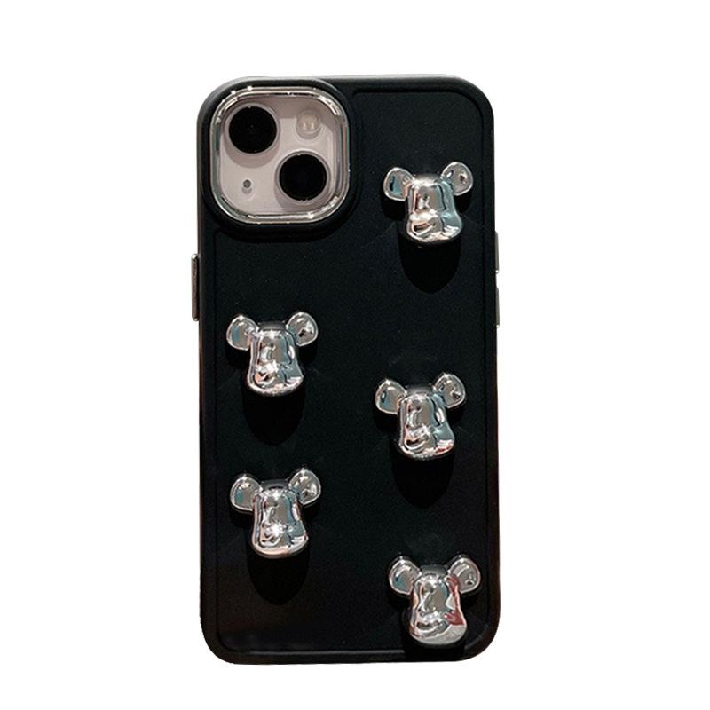 Electroplating Three-Dimensional Violent Bear Mobile Phone Case Is Suitable For Iphone16Pro Trendy Brand Apple 14 Silicone 13 Personality 17
