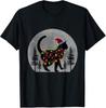 Black Cat Christmas Santa Hat Meowy Cats Christmas Lights Moon T Shirt T-Shirt Mens Kids