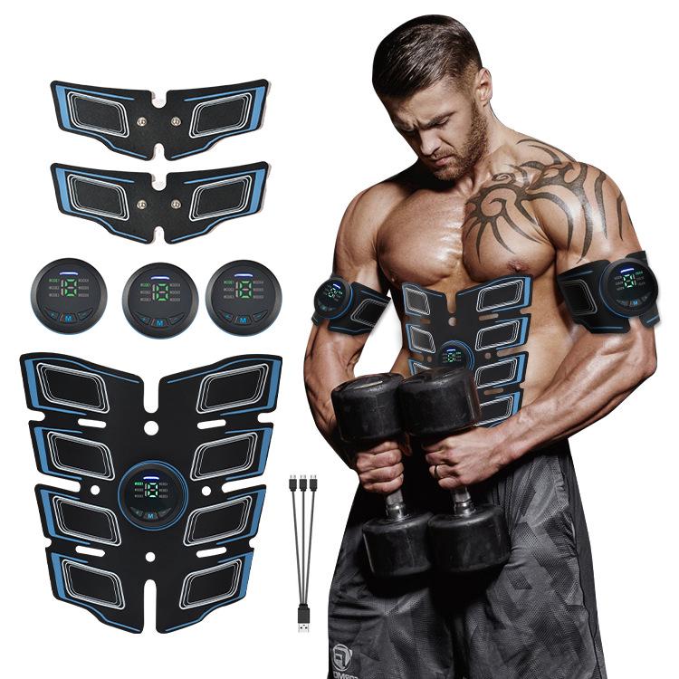 Rechargeable EMS Smart Abdominal Trainer with Digital Display - Muscle Stimulator & Massager Fitness Equipment.