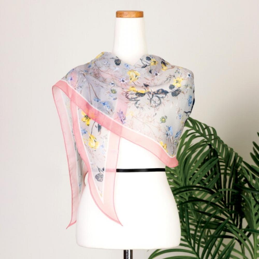 Shop Women Summer Flower Diamond Scarf Drn Wsc 0576 Pink