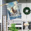Charming Reindeer & Snow-Themed Double-Sided Garden Flag , Durable Polyester, Perfect for Outdoor Holiday Decor