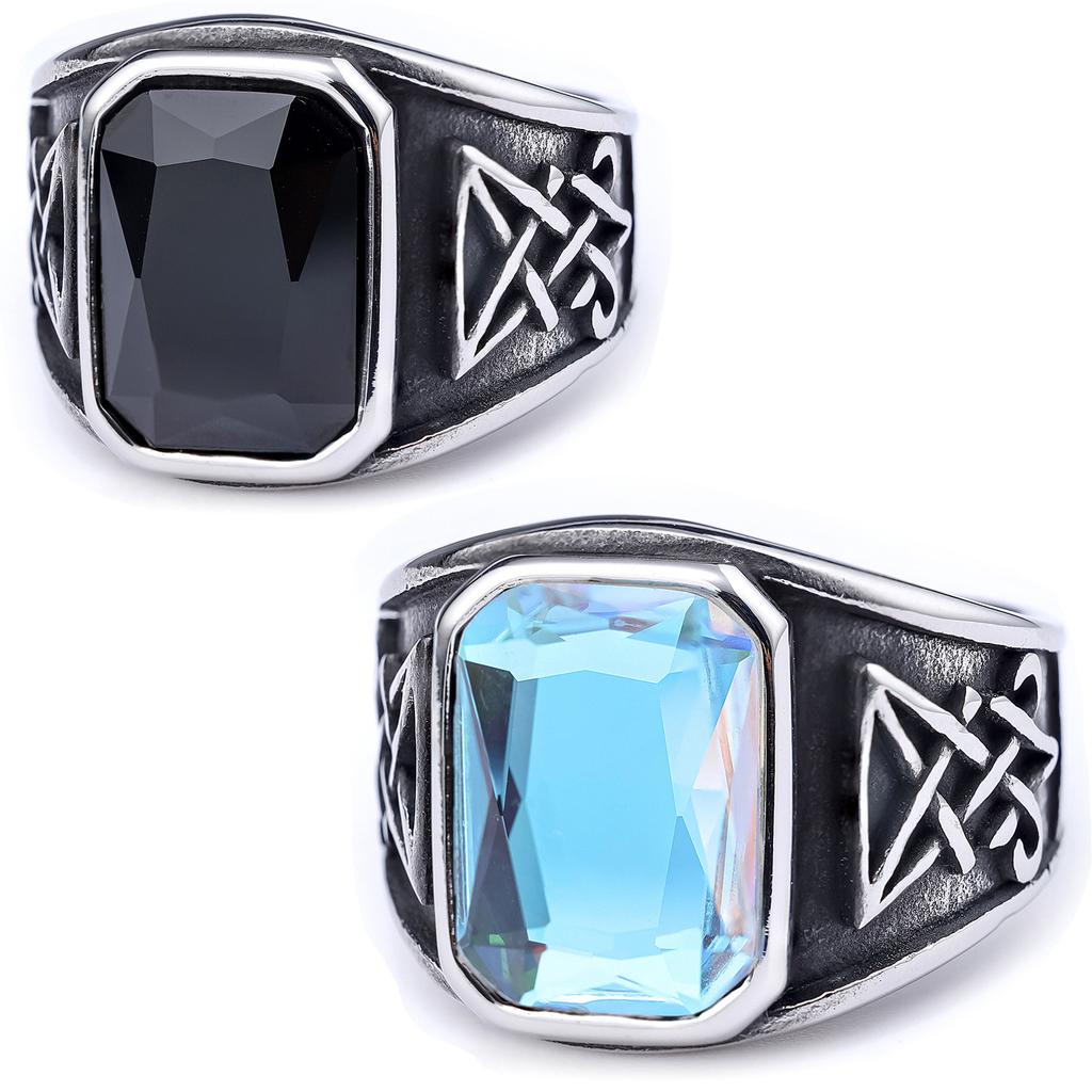 Beliebte Accessoires Personalisierter Titanstahl Sterlingsilber Hexagramm Herren Retro Dominanter Ring Schafskopf Serie Ring