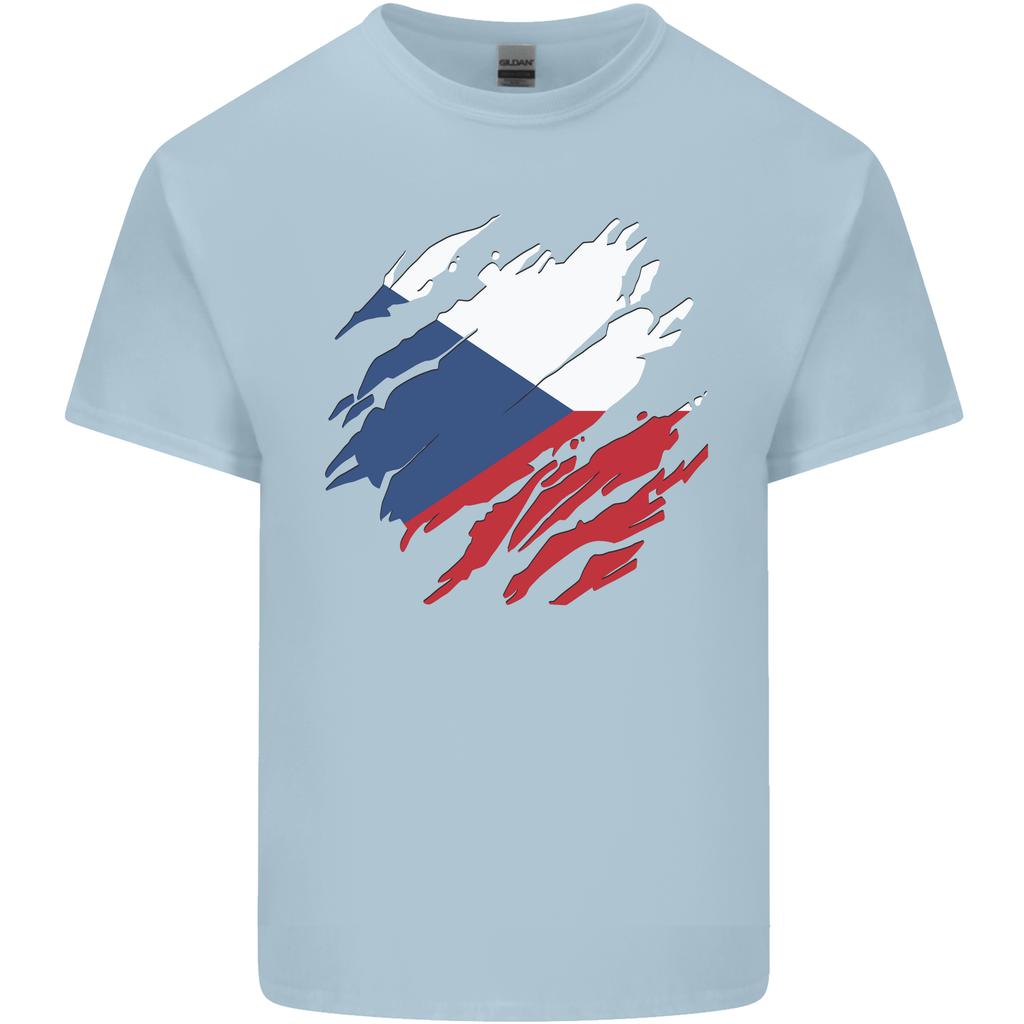 Torn Czechia Flag Czech Republic Day Football Unisexs Light Cotton TShirt