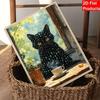 DIY Framed Pearl Bead Art Kit Black Cat Coffee Cup Pattern Sparkling Canvas Painting Set Relaxing Handmade Craft Gift Decor Home Supplies