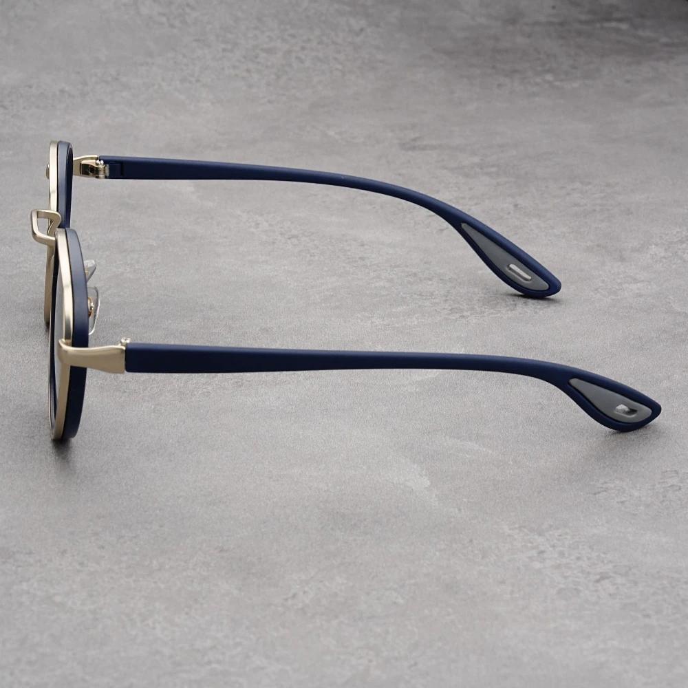 Modna stopowa oprawka okularów optycznych męska anty-niebieskie światło przezroczyste soczewki okulary vintage casual metalowa oprawka oprawka do okularów