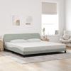 VidaXL Bed Frames Without Mattress, Upholstered Bed with Slatted Base, Double Bed with Footboard Bedroom, Light Grey 373252