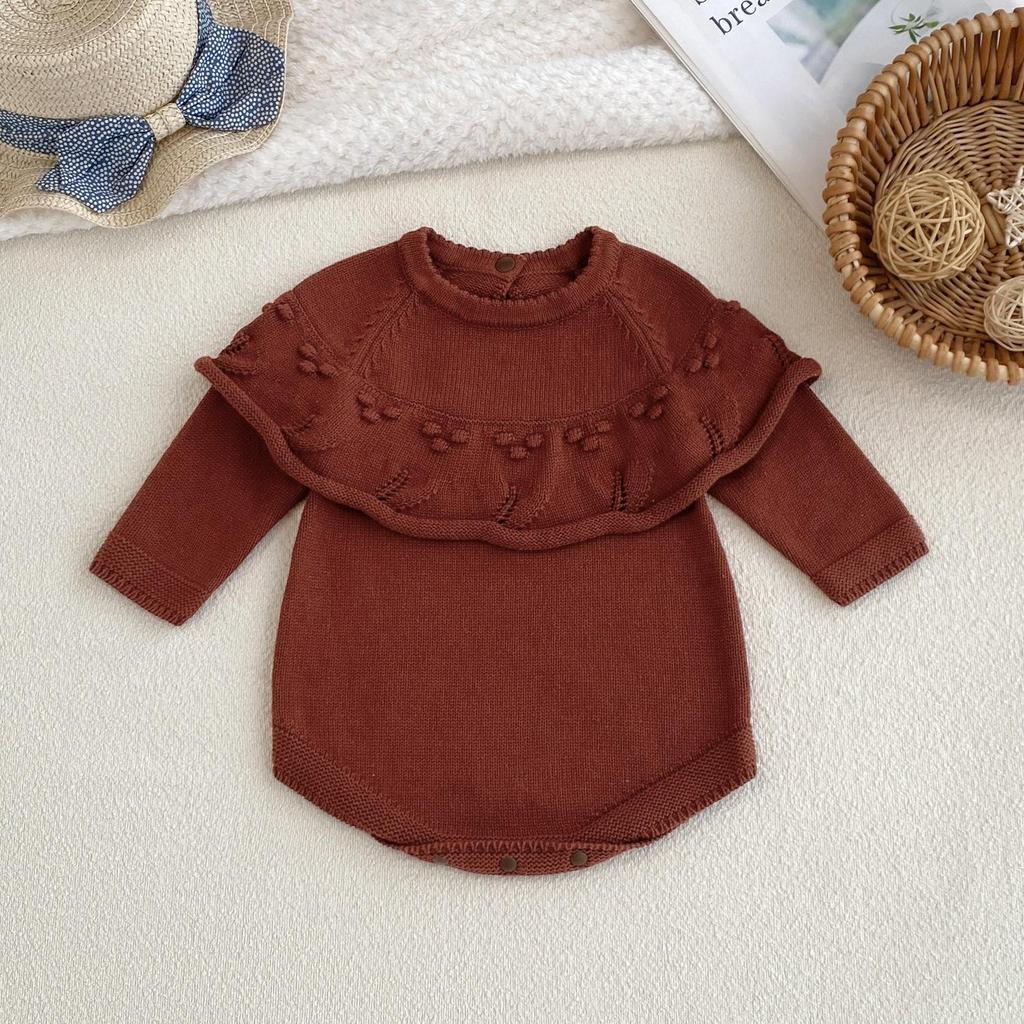 Toddler Girls' Pure Cotton Flutter Sleeve Bodysuit Romper