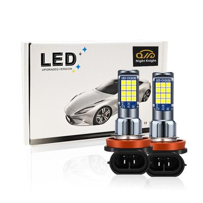 2 buc. Culoare dublă + Lampă de ceață LED intermitent H1 H3 H7 H11 H8 HB3 HB4 881 H27 Super Bright 30 Watt 6000LM Lampă de ceață pentru lentile auto 12V