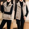 Women's Stylish Stand-up Collar Cotton-Padded Vest - Thick, Warm Sleeveless Jacket for Autumn/Winter