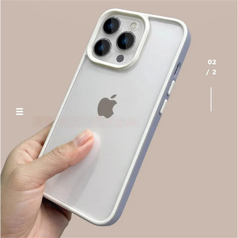 Luxury Transparent Candy Square Frame Case For iPhone 15 14 13 12 11 Pro Max Shockproof Bumper Clear Back Cover Phone Accessorie