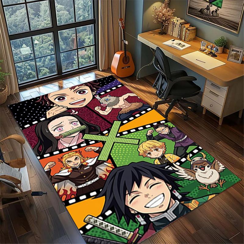 Non Slip Washable "Demon Slayer" Carpet Large Area Rug Floor Mat Bedroom Gamer Room Decor—kwq21