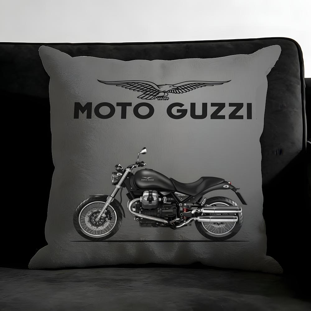 M-Moto Guzzii Logo Cushion Cover Pillowcase Ultra Soft Skin Friendly Fabric Cloud Like Comfort & Concealed Zipper