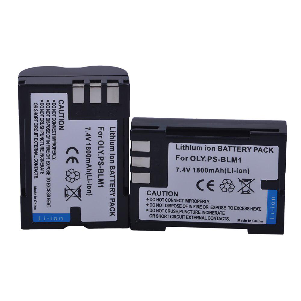 DSTE Batteria agli ioni di litio e caricabatterie micro USB, compatibile con Olympus PS-BLM1, BLM-1, BLM1, BLM5, PS-BLM5, BLM-5, EVOLT E-300, E-330, E-500, C-7070, C-8080, E-1, E-3, E-30, E-520