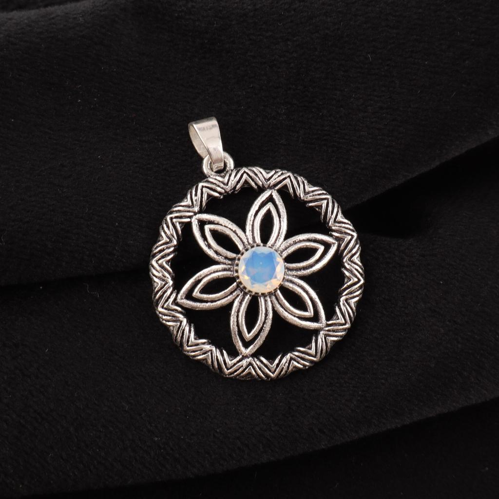 Milky Opal Gemstone 925 Sterling Silver Jewelry October Birthstone Pendant1.48" CP-29-18