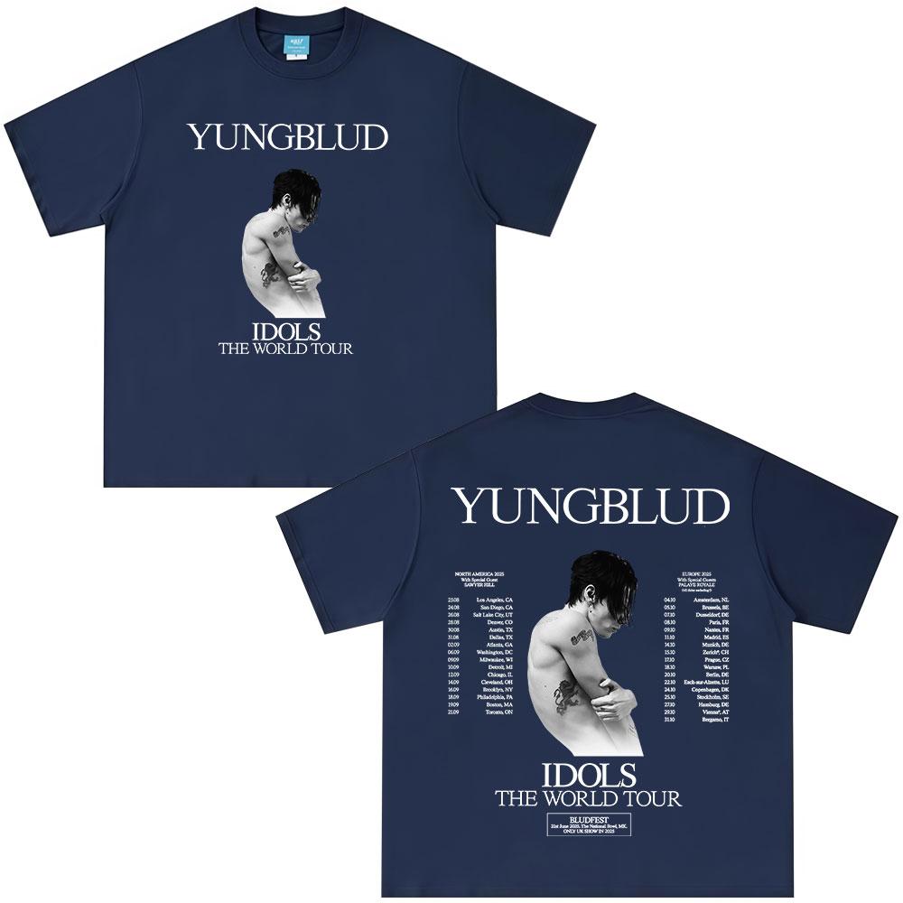 Yungblud IDOLS The World Tour 2025 T Shirts Fans Gift Unisexs Women Hip Hop Short Sleeve Tshirts Oversized Casual Cotton Tshirt