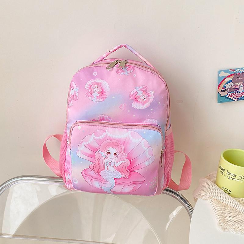 Adorable Cartoon Princess Nylon Backpack For Kids With Colorful Designs And Comforting Padding