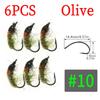 6PCS Scud Nymph Flies Copper Wire Weighted Flash Dubbing Caddis Larva Emerger Fly Fishing for Trout Czech Nymphing River Fishing