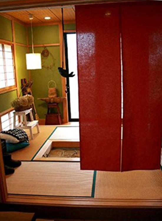 Sunny Day Fabric Width 85cm x Length Cotton Linen Japanese Style Curtain, Red, Approx. 170cm, Plain,