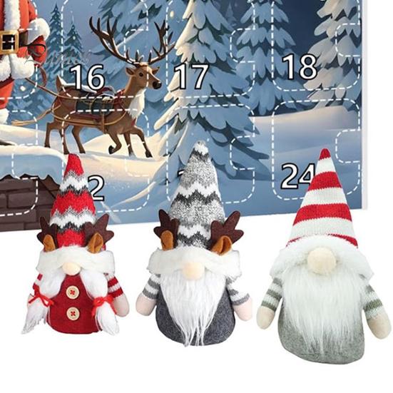 2024 Christmas Gnome Advent Calendar 24 Days Countdown to Christmas Plysj Gnome Ornament Miniature Dverg Doll Lekesett