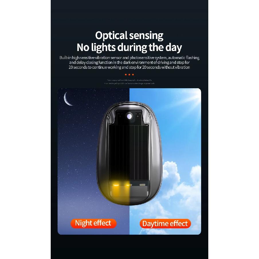 Roof light LED solar remote control wiring free flash, car navigation light, motorcycle flashing light, warning light