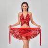 Sequin Tassel Belly Dance Hip Scarf & Waist Chain Set