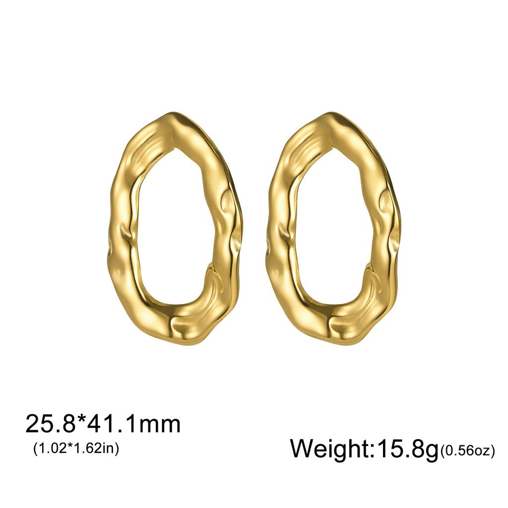 Cazador Geometric Stud Earrings Uneven Oval Earrings Waterproof Stainless Steel Jewelry for Women 2026 Trend Gifts Wholesale