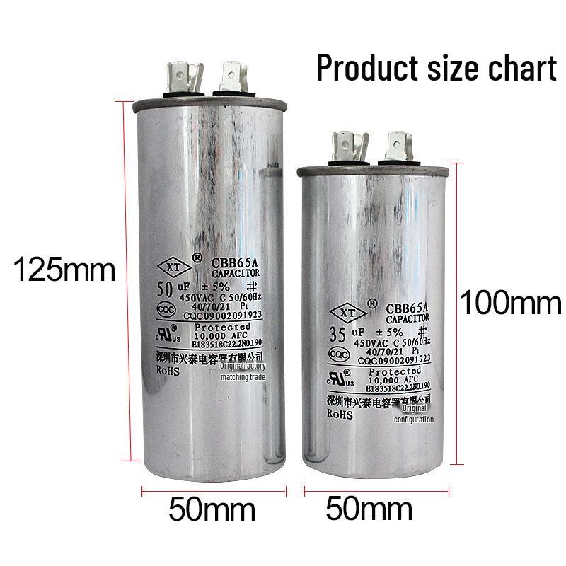 Explosion-Proof CBB65 Air Conditioner Capacitor 20-80UF 450V