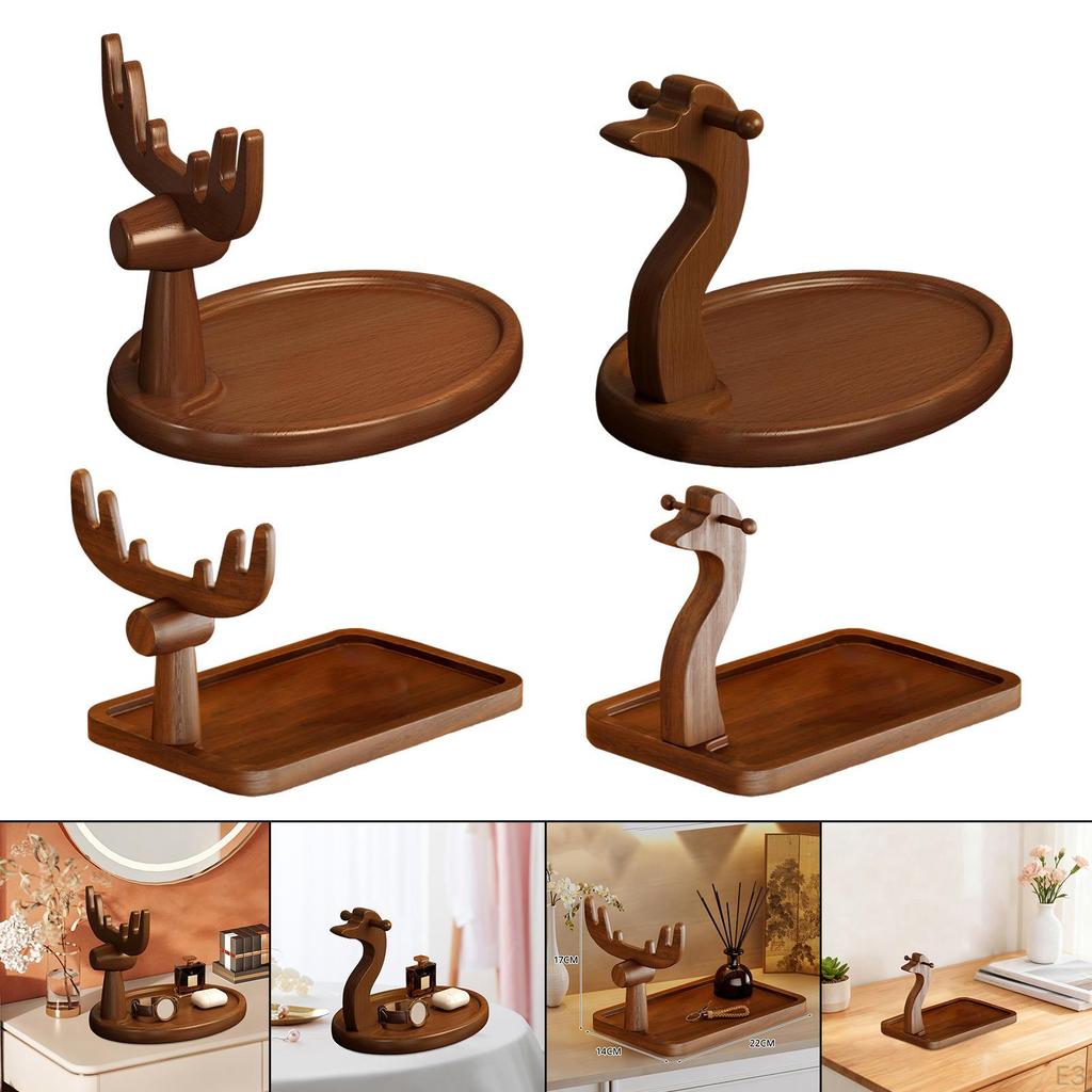 Key Holder for Entryway Table Jewelry Storage Organizer Desktop Multifunctional Wooden Rack