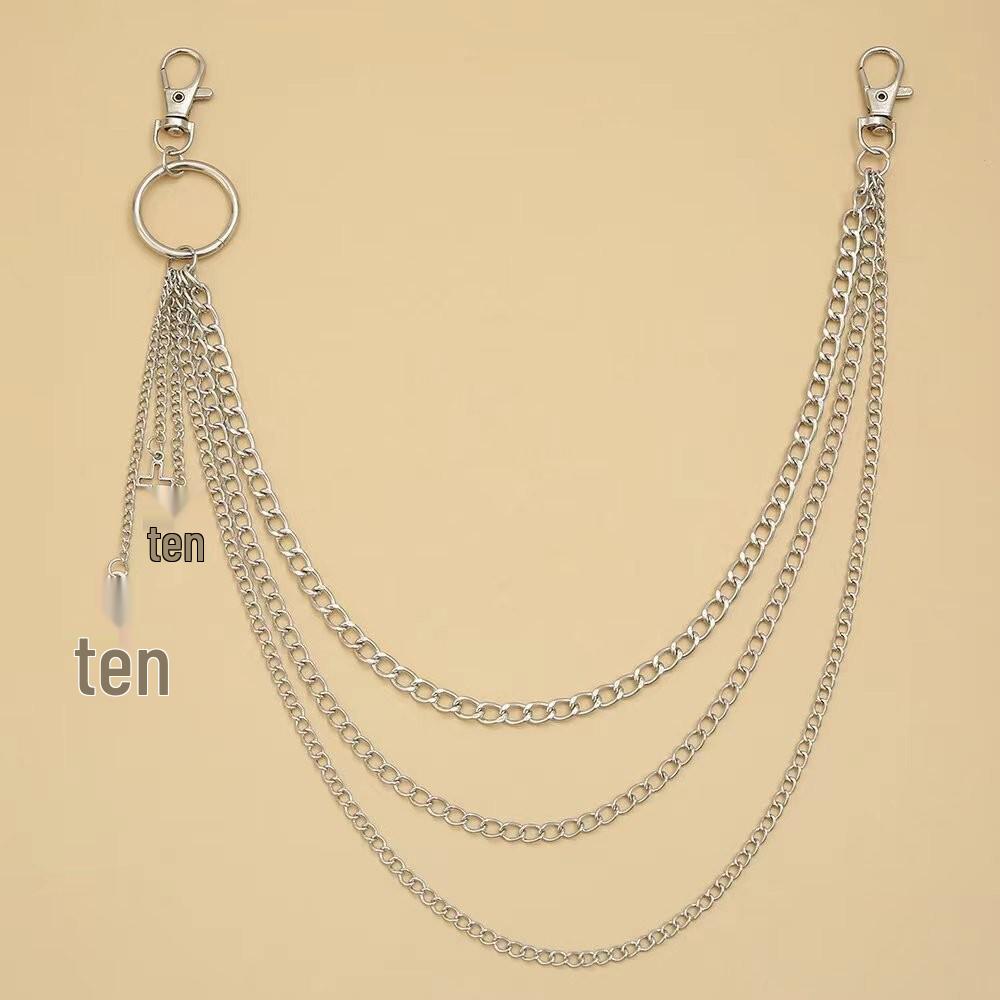 

Punk Waist Chain Belt: Cross-Chain Decor for Street Hip Hop Fashion