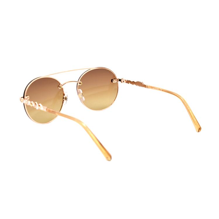 Swarovski Round Double Beam Alloy Pilot Style Sunglasses With Crystal Accents Women sunglasses SK0283-28F